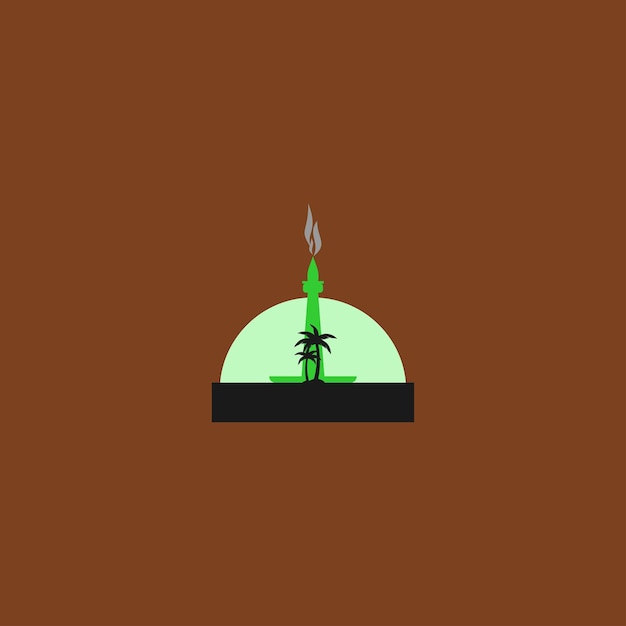 Векторный графический талисман логотип города джакарта. монас зеленый логотип