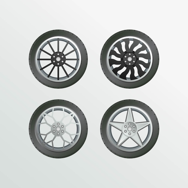 Velg Car Set Object Collection Car Wheel 이미지