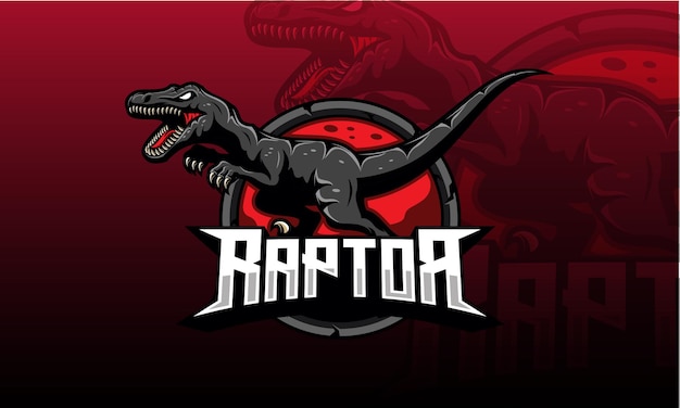 Vettore logo di velociraptor esport