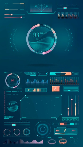 Vector velocity technology interface template design elements vector