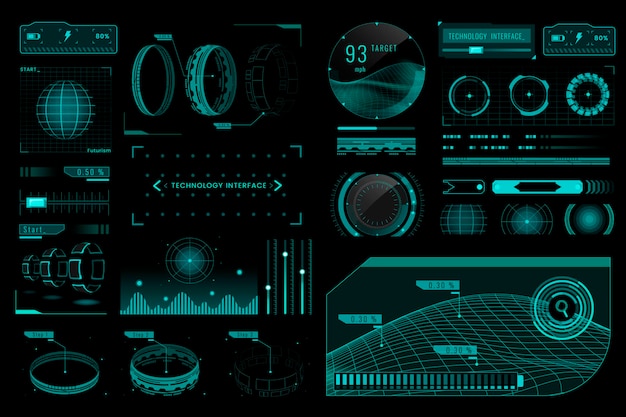 Velocity technology interface template design elements vector