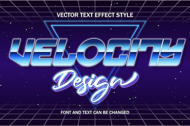 Velocity vintage retro typography lettering 3d editable text effect font style template background