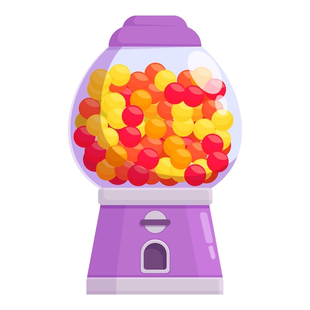 Vector vending machine icon cartoon vector bubblegum food