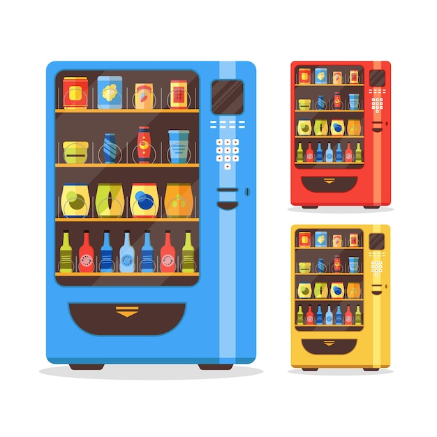 Vending Machine Set with Food and Drink