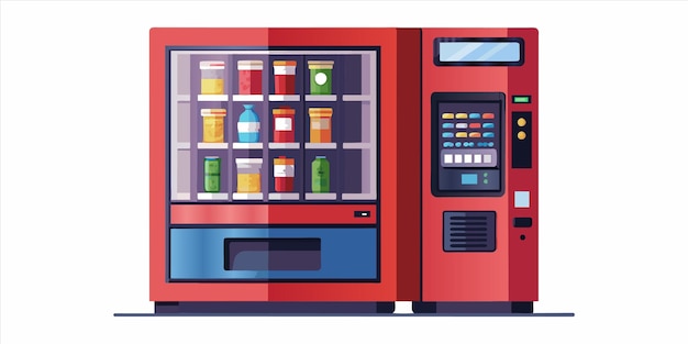 Vector a vending machine with a red and blue label that says quot condiment quot