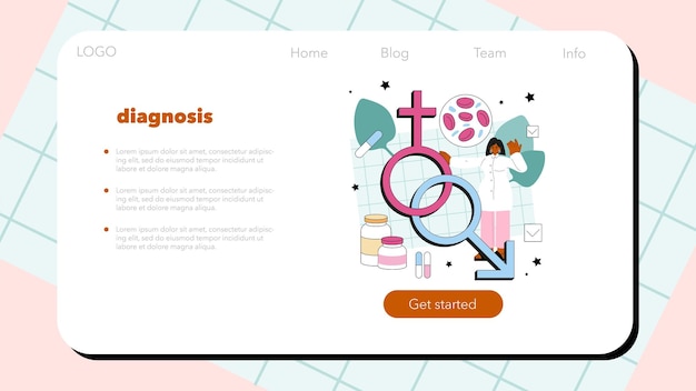 Venereologist web banner or landing page Professional diagnostic