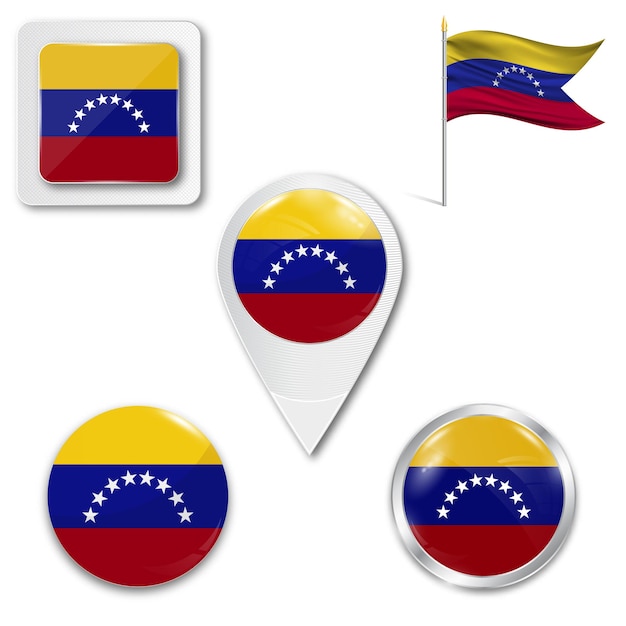 Vector venezuela flag glossy button vector image