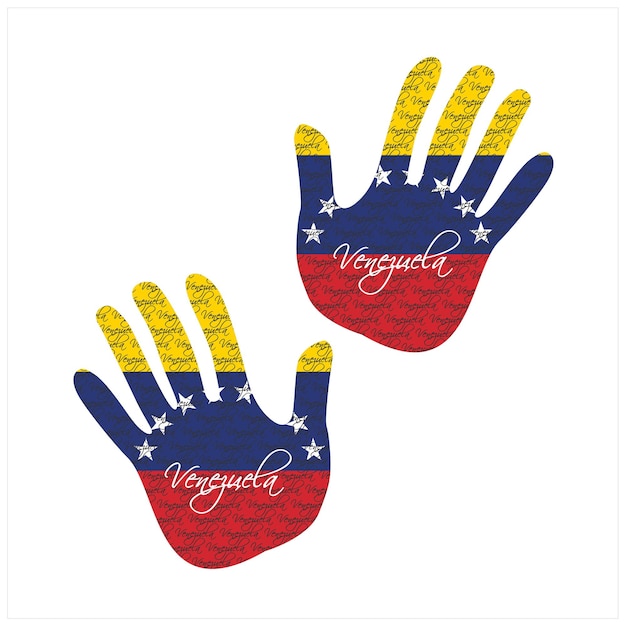 Vector venezuela flag hand vector