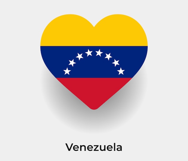 Venezuela flag heart shape icon vector illustration