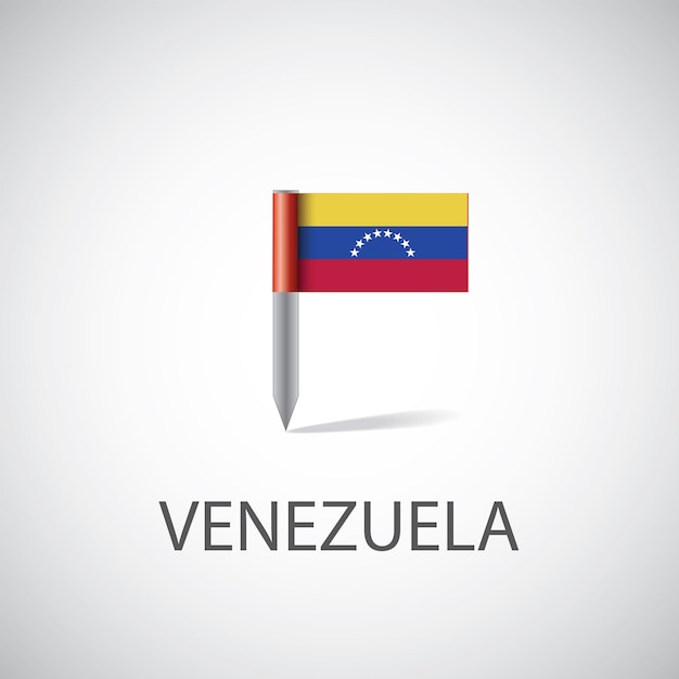 Venezuela flag pin, isolated on light background