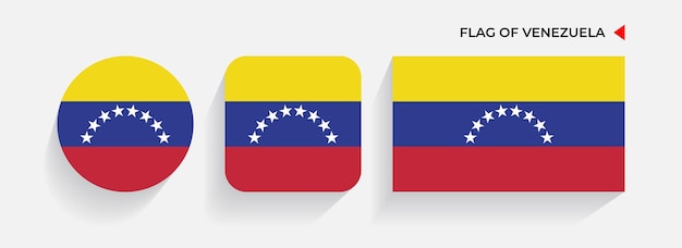 Венесуэла Флаги расположены в круглых квадратных и прямоугольных формах