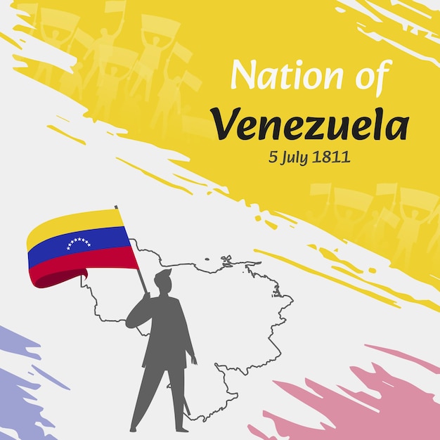 Vettore venezuela independence day post design 5 luglio il giorno in cui i venezuelani hanno reso libera questa nazione