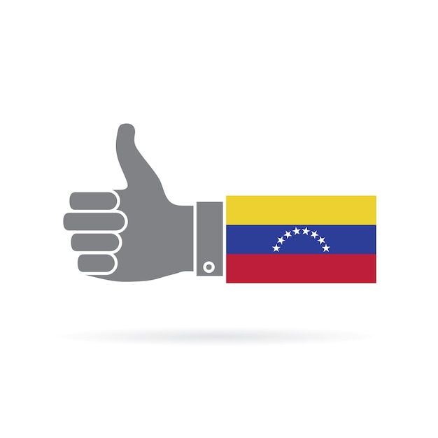 Venezuela land vlag duimschroef opwaarts vector icon