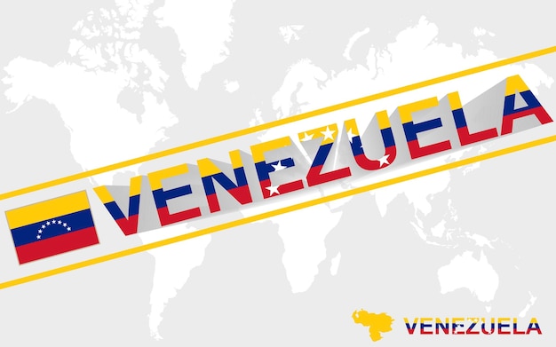 Venezuela map flag and text illustration