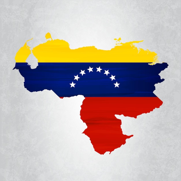 Venezuela map with flag