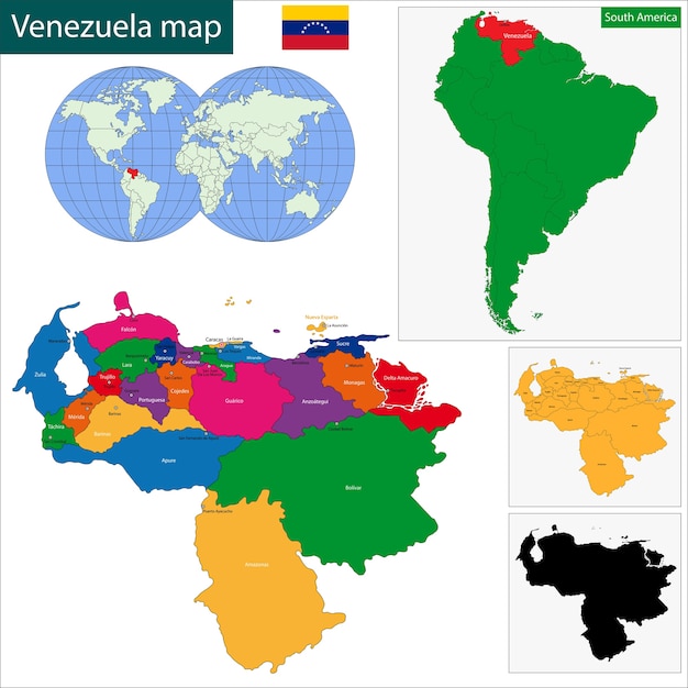 ベクトル ベネズエラの地図