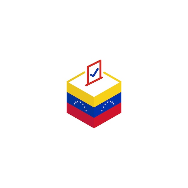 Venezuela verkiezingsconcept democratie stembus met vlag Vector icoon illustratie