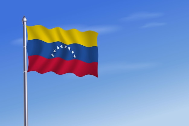 Venezuela vlag Onafhankelijkheidsdag blauwe hemelachtergrond