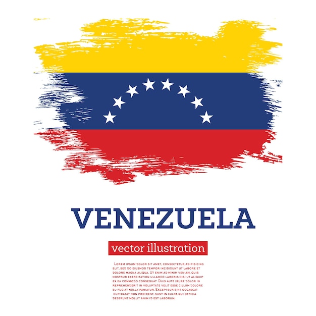 Venezuelan Flag Isolated Realistic Wave Flag of Venezuela Country on Flagpole