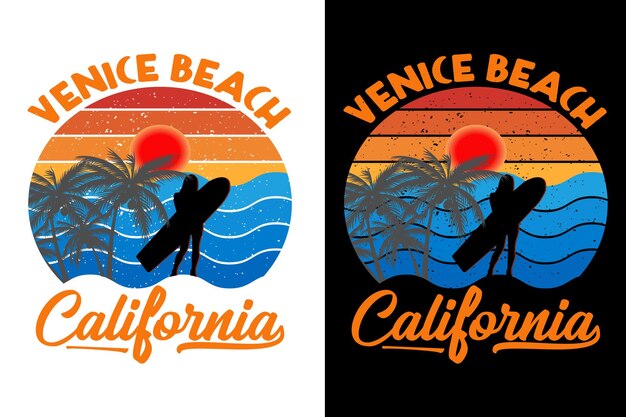 ベニスビーチカリフォルニアtシャツのデザイン