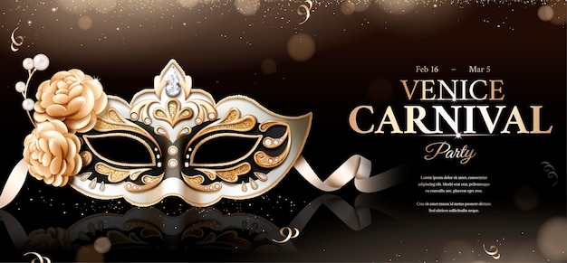 Vector venice carnival party banner