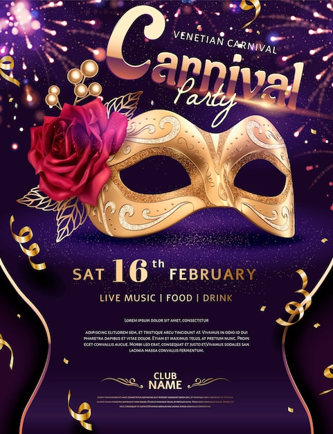 Vector venice carnival poster