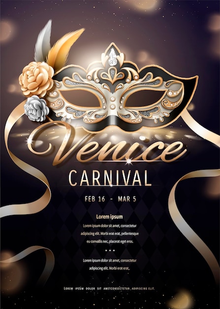 Vector venice carnival poster