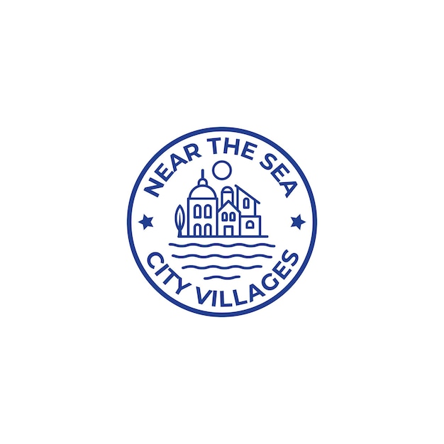 Venice city village logo stamp vector illustration