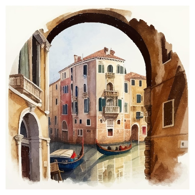 Grande canale di venezia in italia eps illustrazione vettoriale buono per manifesto pacchetto regalo copertina libri notebook