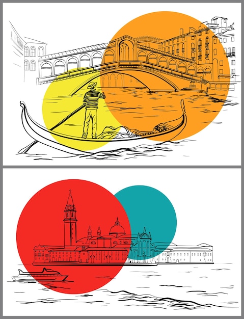 Vector venice sketch design