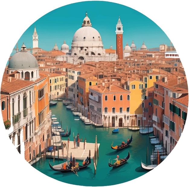 Venice in watercolor travel background