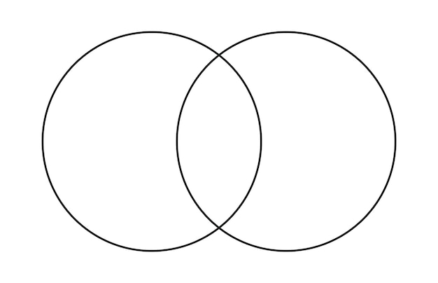 Diagramma di venn grafico modello vettoriale due cerchio