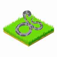 Vector venomous snake icon isometric illustration of venomous snake vector icon for web