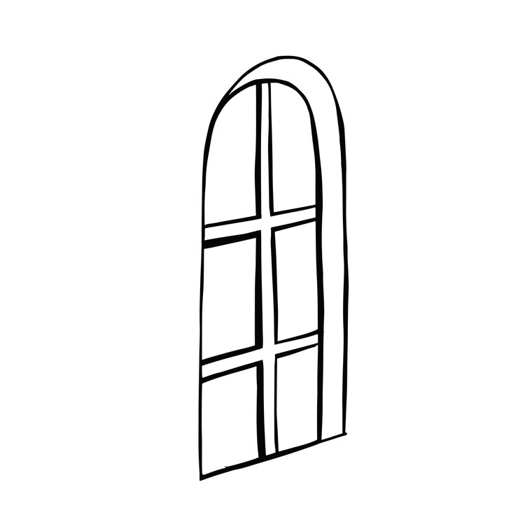 Venster in perspectief lijn vector illustratie