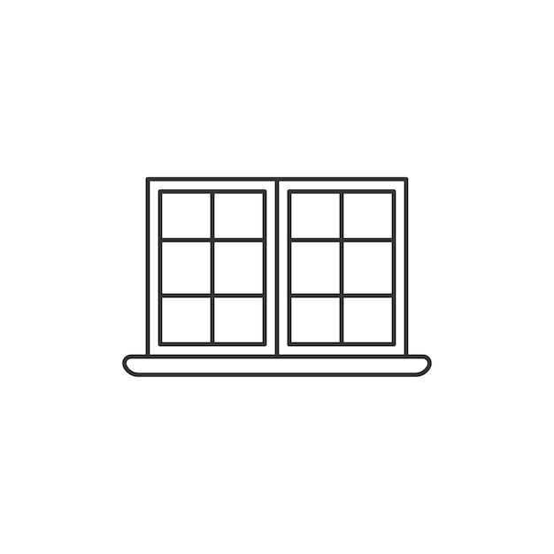 Vensterpictogram in vlakke stijl Casement vectorillustratie op geïsoleerde achtergrond huis interieur teken bedrijfsconcept