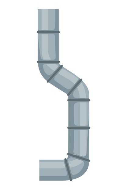 ventilation pipe vent system element isolated cartoon part air system steel pipe detail constructor on white background