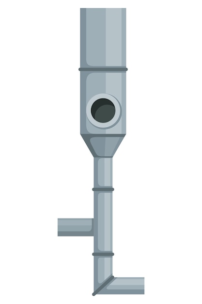 ventilation pipe vent system element isolated cartoon part air system steel pipe detail constructor on white background