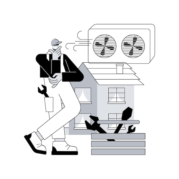 Ventilation system abstract concept vector illustration