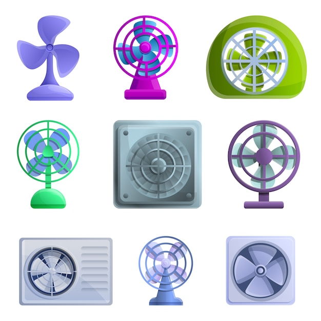 Vector ventilator icons set