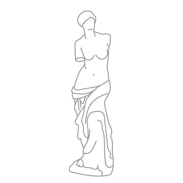 Venus de Milo oude Griekse sculptuur uit de Hellenistische periode in Frankrijk Parijse doodle