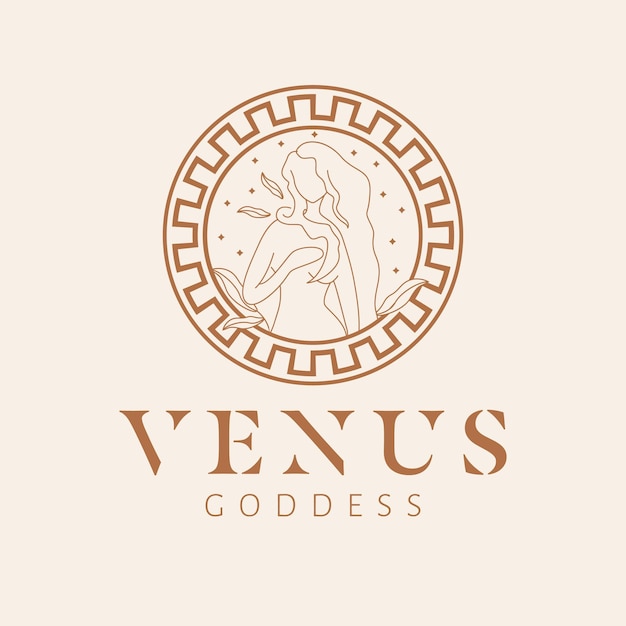 Venus goddess logo design Goddess vector logotype Beauty and art industry logo template