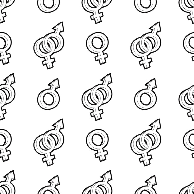 Venus and mars signs seamless pattern