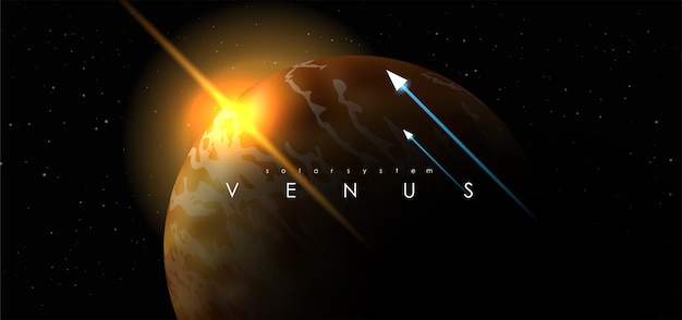 Venus op ruimteachtergrond