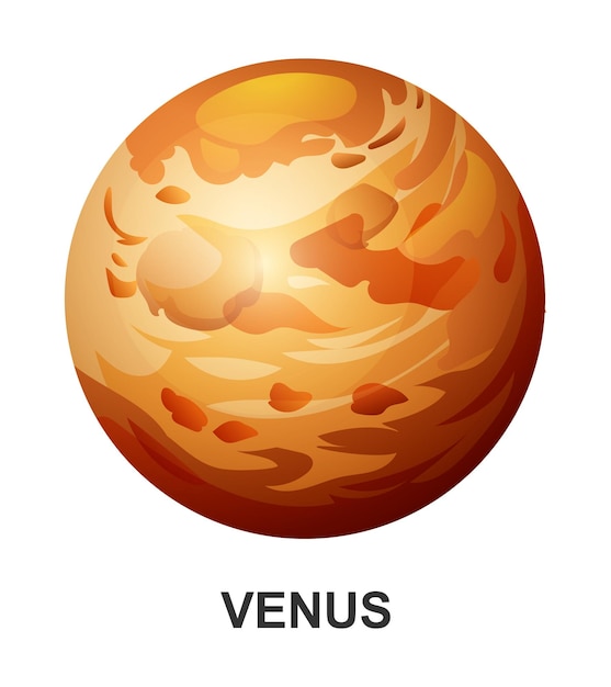 Premium Vector | Venus planet Vector illustration isolated on white