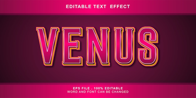 Venus text effect editable illustration