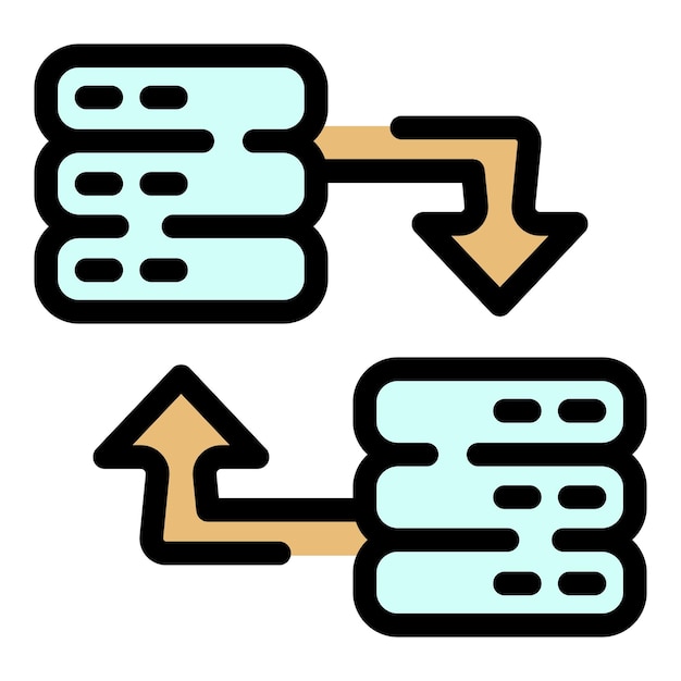 Vector verandering van de data server icoon outline verandering of de data server vector icoon voor webontwerp geïsoleerd op witte achtergrond kleur vlak