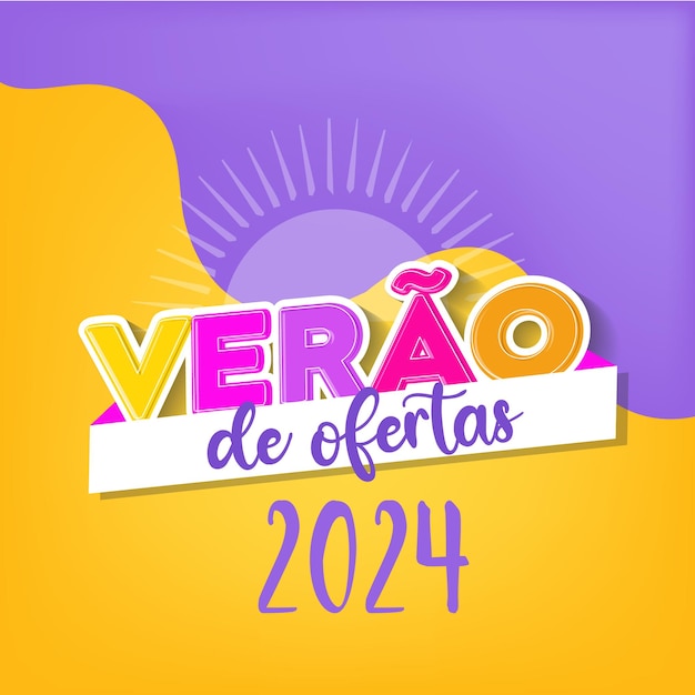 Verao in brazil summer sale offer realistic Vector