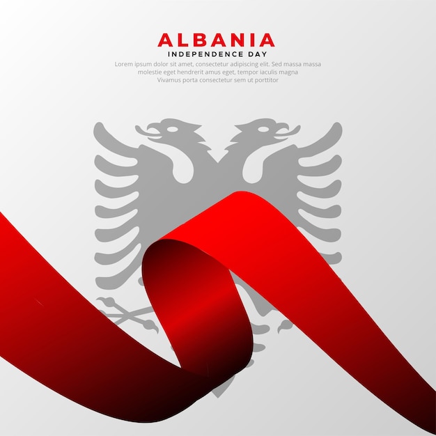 Verbazingwekkende Albanië Onafhankelijkheidsdag ontwerp achtergrond met golvende vlag vector Albanië Eenheid dag ontwerp vector