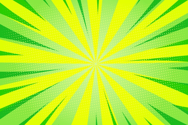 Verbazingwekkende groene burst-effect achtergrond voor cartoon