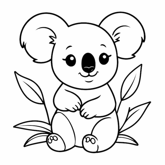 Vector verbazingwekkende koala illustratie voor kinderen pagina